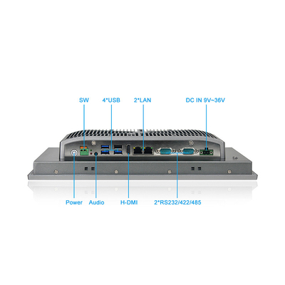 J1900  / I3 / I5 / I7 산업적 터치 패널 PC 12 인치 보조 창 10 / 11