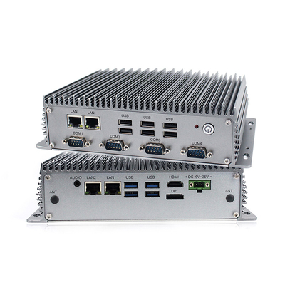 DC 9V - 36V 팬없이 산업적 미니 pc 윈도우 10 / 리눅스 TPM 2.0 인텔 8번째 스카이레이크 Ｕ SOC