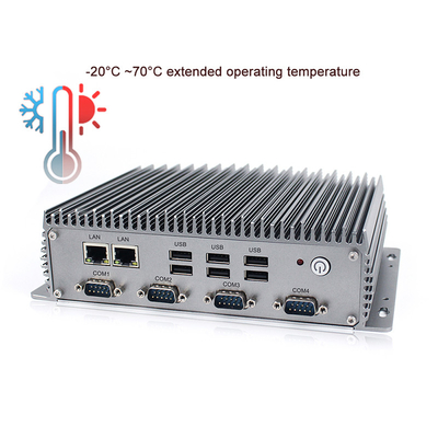 4 Ｘ RS232와 I3-8145U CPU 산업적 내장된 박스 PC 듀얼 코어 2.1GHz