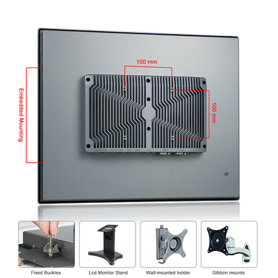 RS485 RS232 J6412 올인원 산업적 PC는 전기 용량 터치를 끼워 넣었습니다