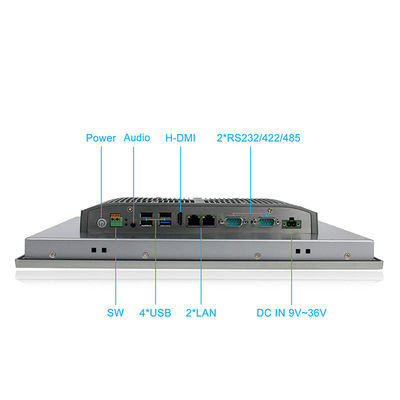 DC9V-36V 2 LAN 산업적 터치 패널 PC IP65 방수