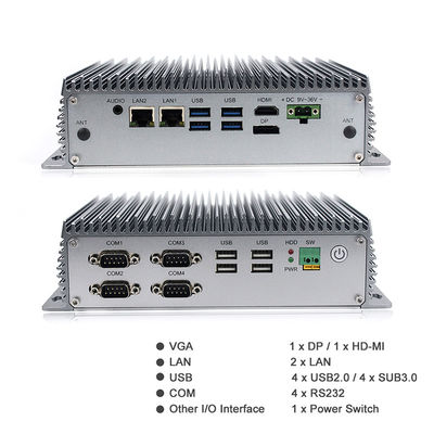 에지 컴퓨팅을 위한 팬없이 작은 PC 8번째 일반정보 I3 I5 CPU 산업적 내장된 박스 PC