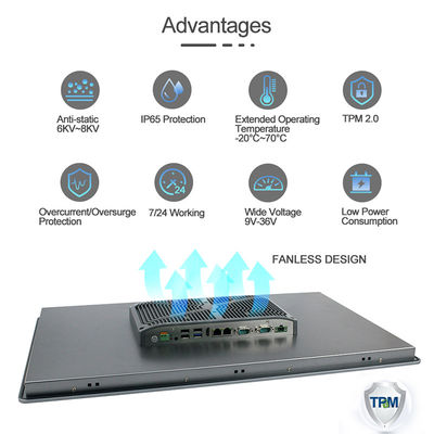 1000 알 I7 HMI 패널 PC 8번째 세대 Ip66 앞이 방수됩니다