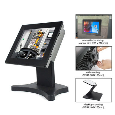 FCC 10in 산업용 팬리스 미니 PC 35W 임베디드 터치 패널 PC I3-8145U
