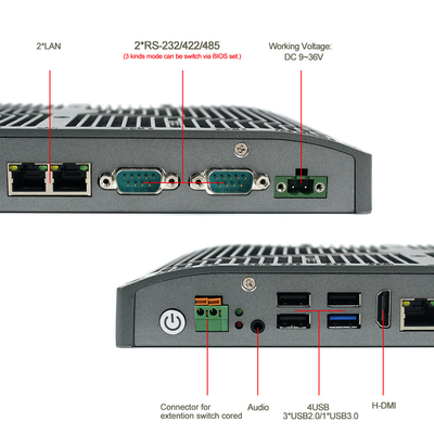 RS232 팬리스 임베디드 박스 PC 합금 쉘 J1900 1.5A 임베디드 미니 PC