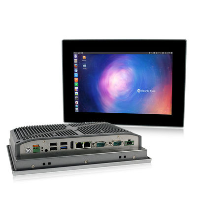 품질 10 인치 팬없이 산업적 내장된 터치 패널 PC J1900 RS232 RS422 RS485 공장